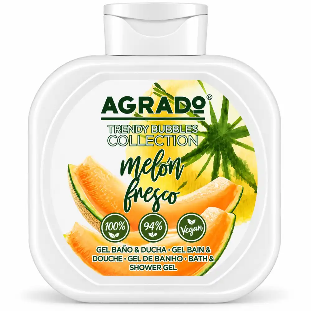 8 PEZZI Agrado Bagnoschiuma Gel 750ml Melone Fresco Bagno Doccia Vegan 6 Litri!