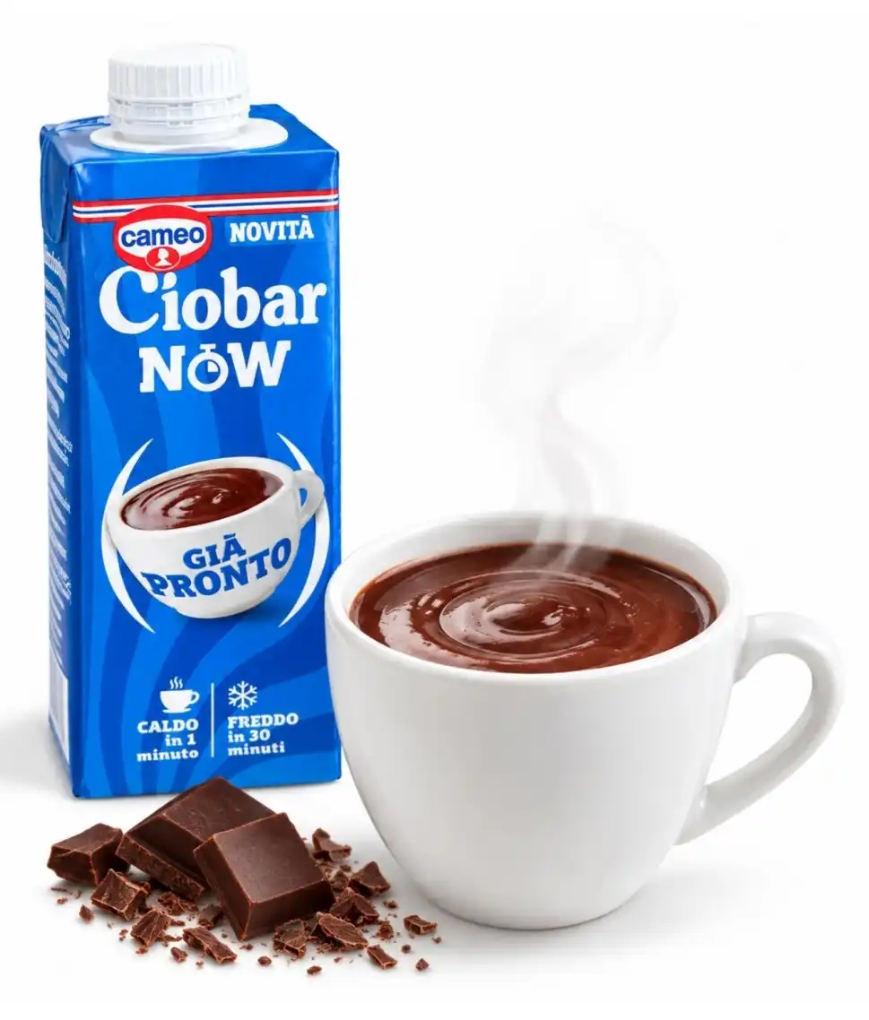 12 Pezzi Cameo Ciobar NOW Cioccolata Pronta 270g Senza Glutine e Lattosio 3,24Kg