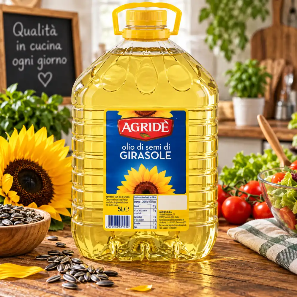 1 Pezzo Agride Olio Di Semi Di Girasole 5L Maxi Formato Cucina Frittura Chef Bar