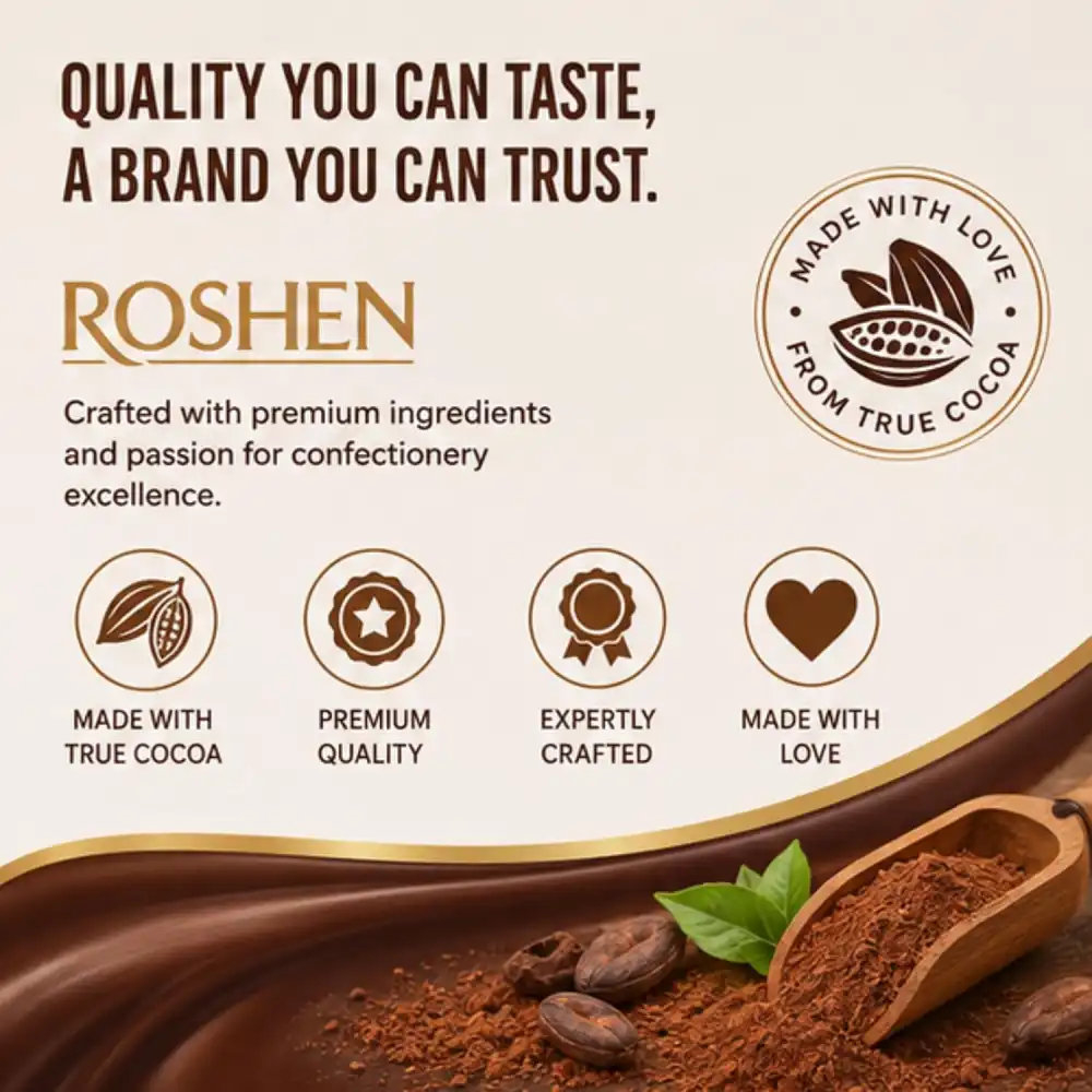 Roshen Toffelini 1Kg Caramelle Toffee Cioccolato Fondente Ripieno al Cacao Dolci