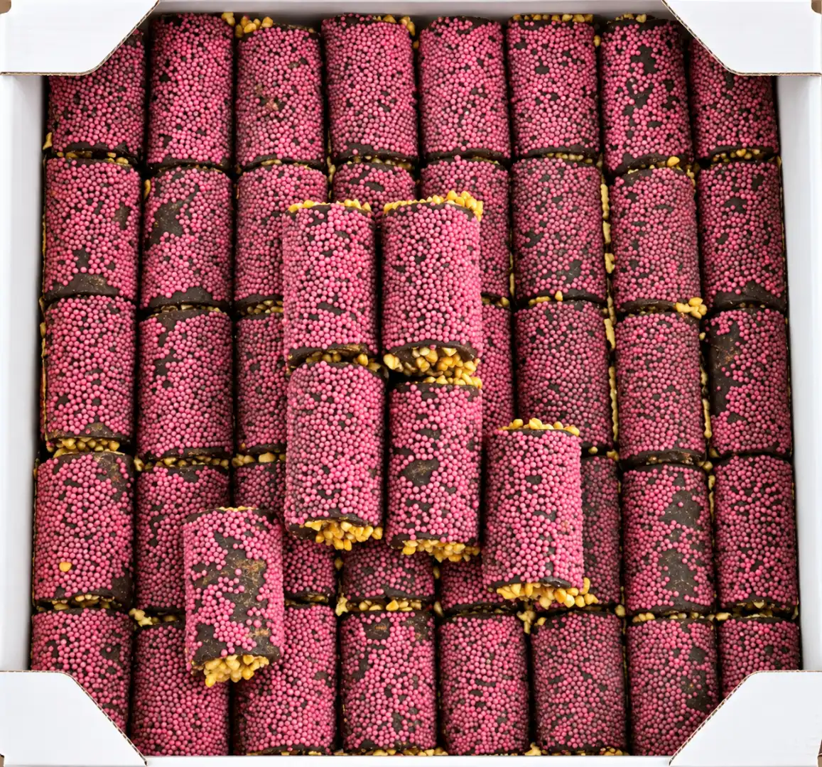Cannoli Baby Rosa 2 Kg Ripieni Crema Cacao Nocciola Dolci da Forno Granella Rosa