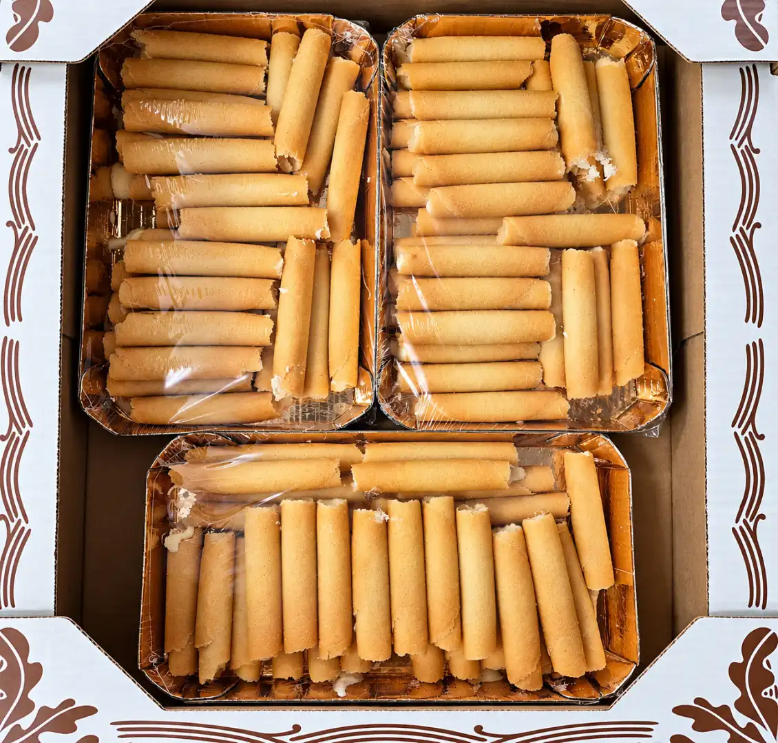 3 Pezzi Cigarette Farcite con Crema Bianca 500g Cad 1,5Kg Dolci Wafer Ripieni XL
