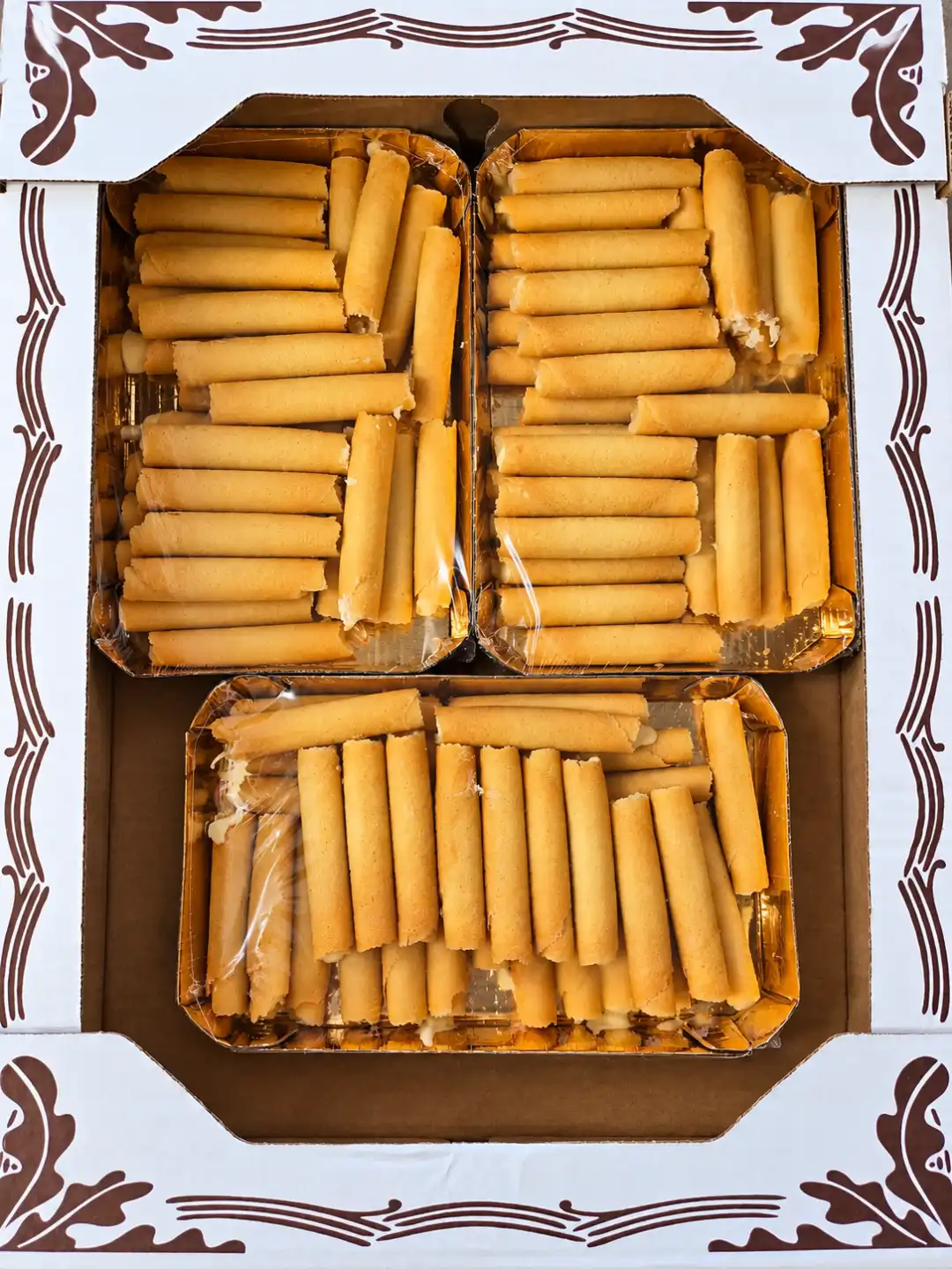 3 Pezzi Cigarette Farcite con Crema Bianca 500g Cad 1,5Kg Dolci Wafer Ripieni XL