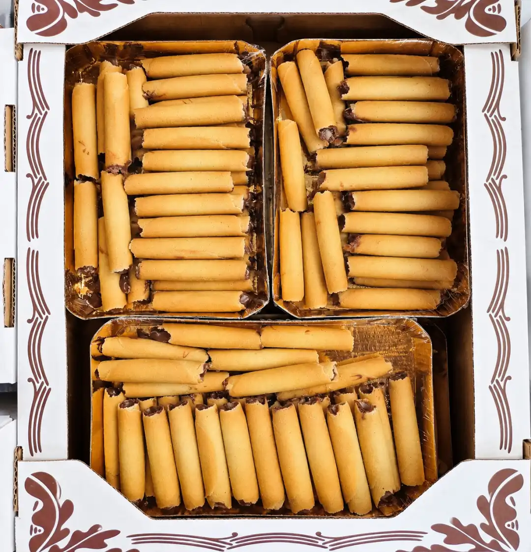 3 Pezzi Cigarette Farcite con Crema di Cacao 500g Cad Totale 1,5Kg Dolci Ripieni