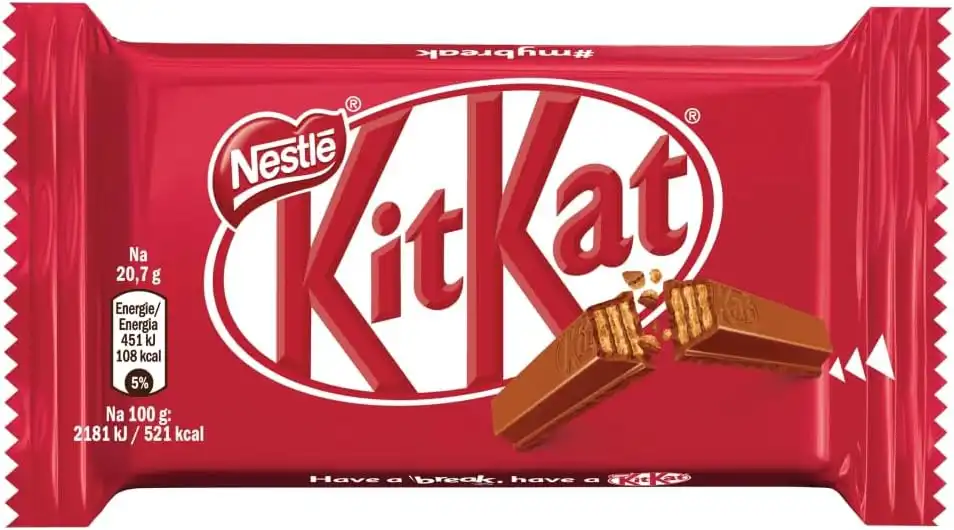 24 Pezzi KitKat 41,5g Wafer Ricoperti Cioccolato al Latte Snack Bar Totale 996 g