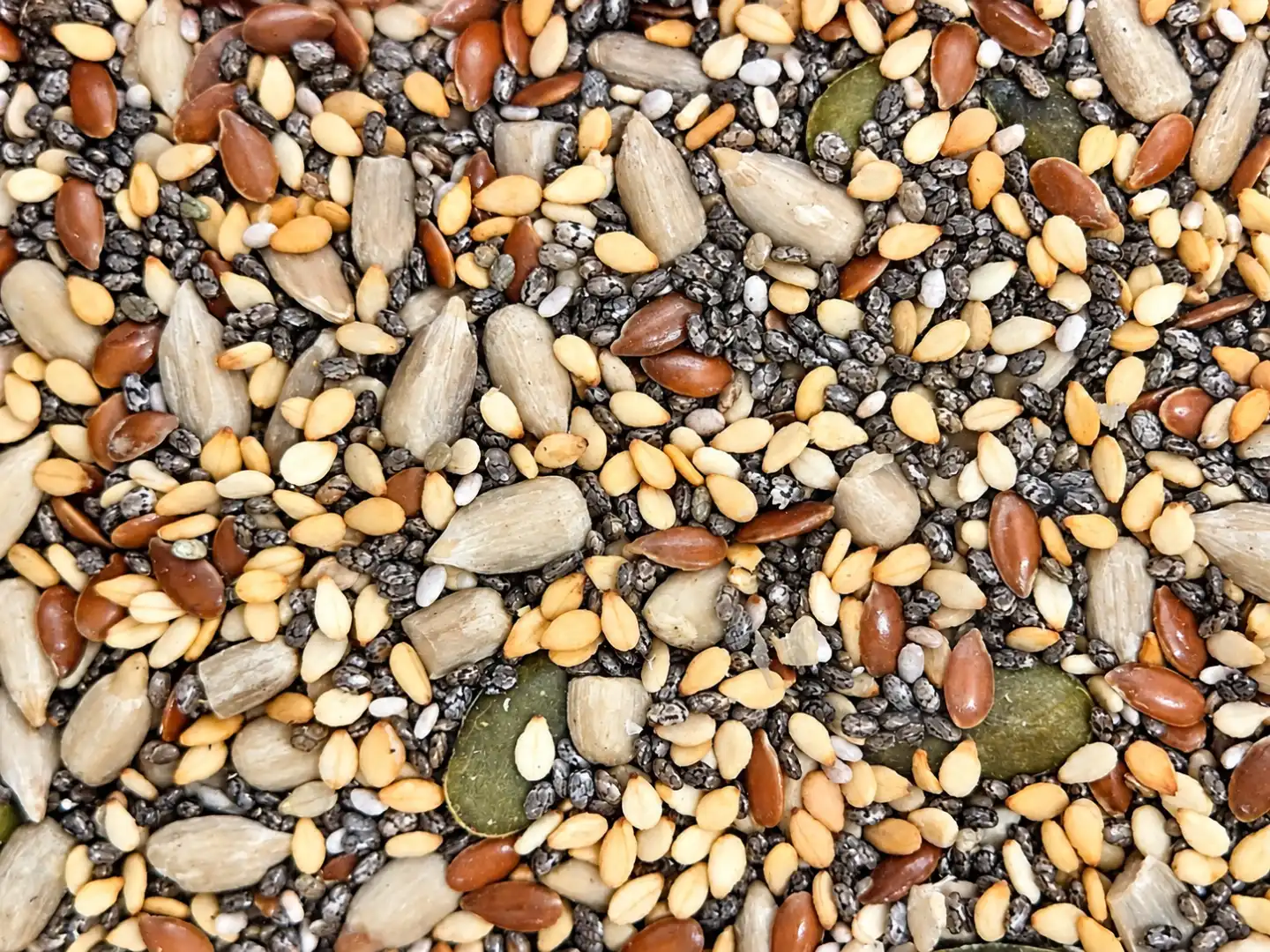 1 Kg Mix Semi Chia Sesamo Lino Girasole Zucca Papavero Per Pane Insalate e Dolci