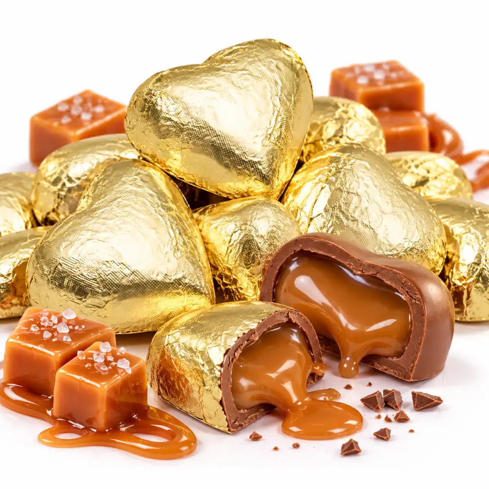1 Kg Cuori Caramello Cioccolatini Latte Ripieni Crema Praline La Suissa Regalo!!