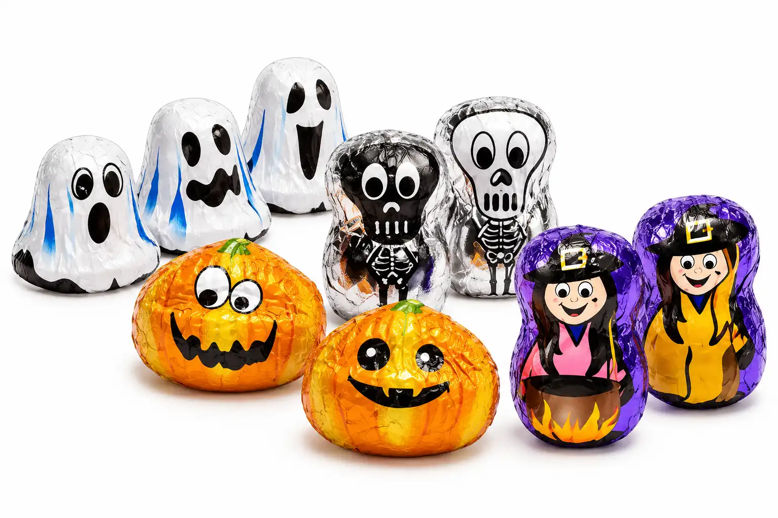 600g Cioccolatini Halloween La Suissa Fantasmi Zucche Streghe Dolcetti Assortiti