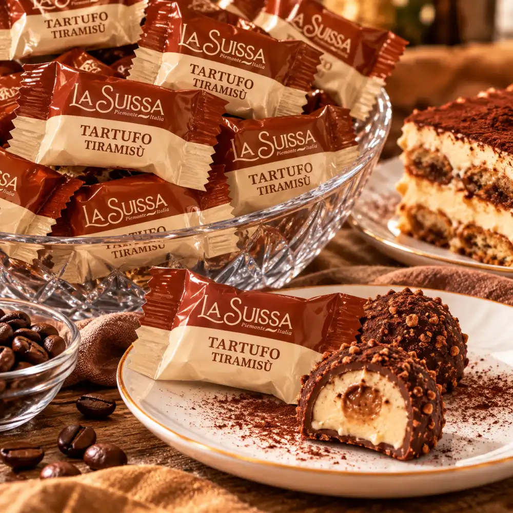 1 Kg Tartufi Tiramisu Cioccolatini Praline Incartate Dolci Sfusi Idea Regalo Box