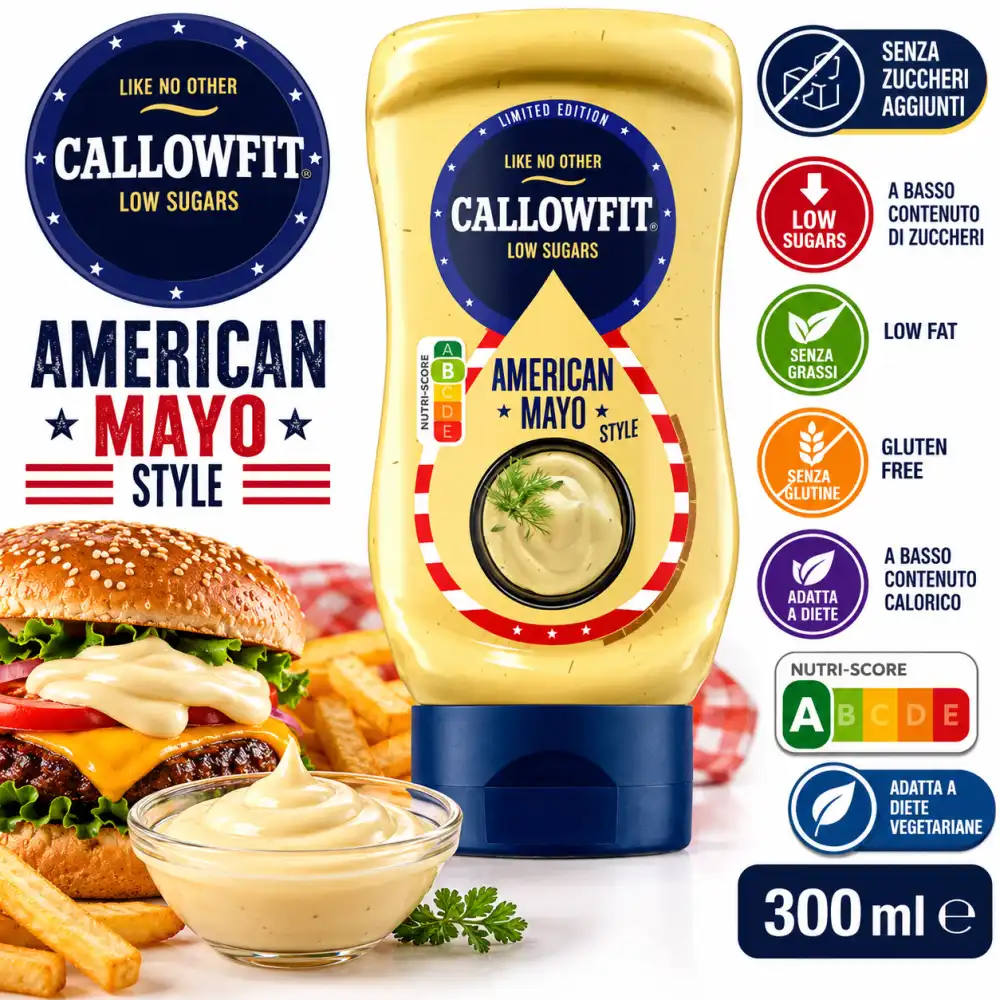 Salsa American Mayo Style 300 ml Callowfit Maionese Light Burger Panini Patatine