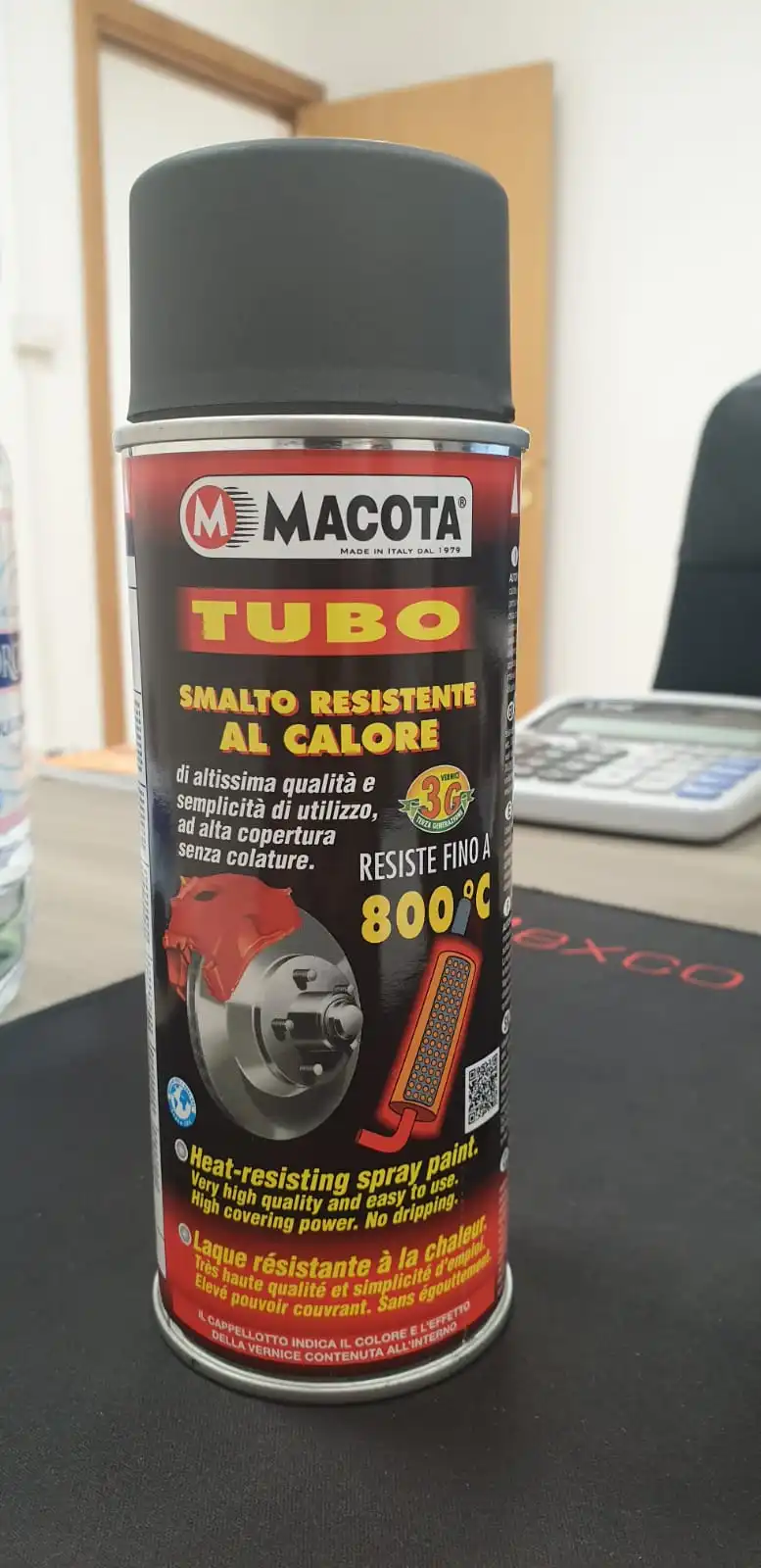 Macota Smalto Antracite Liscio Resistente al Calore Fino a 800 Gradi Con Valvola