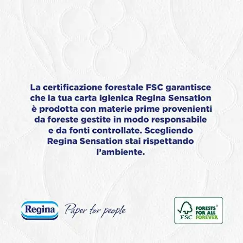 Confezione da 24 Rotoli Carta igienica a 3 Veli di Regina Sensation Maxi Fogli