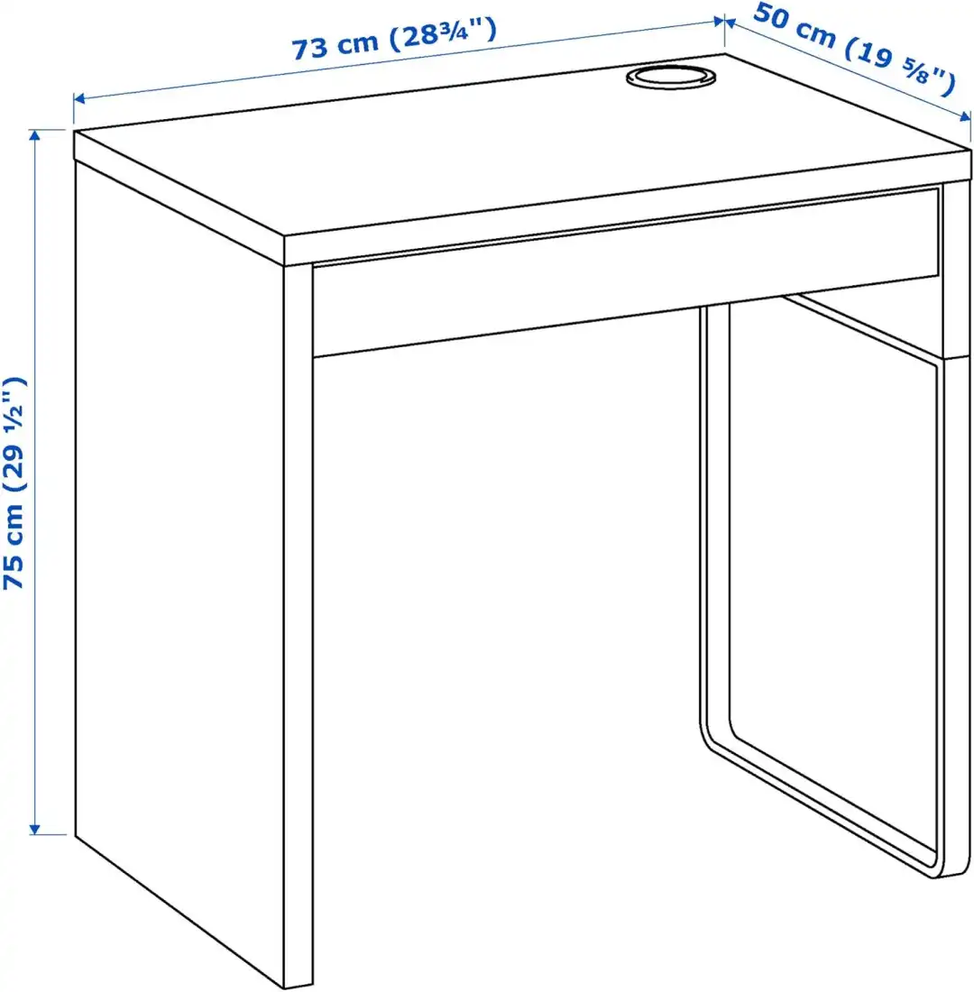 IKEA Micke Scrivania Moderna Bianca per Camera Cameretta 73x50cm