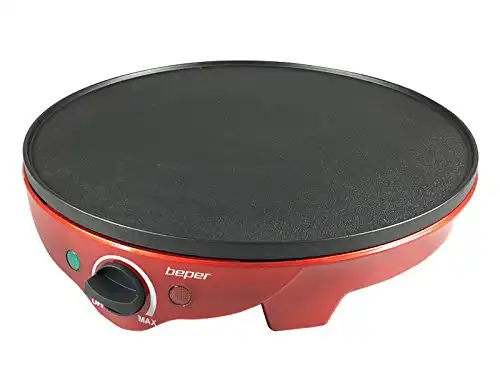 Crepiera Elettrica Piastra per Crepes e Piadina Termostato Regolabile 1300 Watt