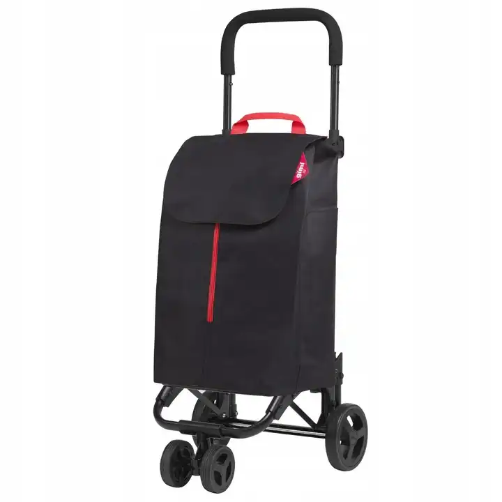 Gimi Twin Carrello Spesa Portaspesa 4 Ruote Nero Versatile Telaio Pieghevole