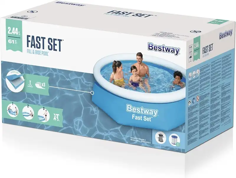 Bestway piscina gonfiabile fuori terra 244x61cm rotonda fuoriterra giardino mare