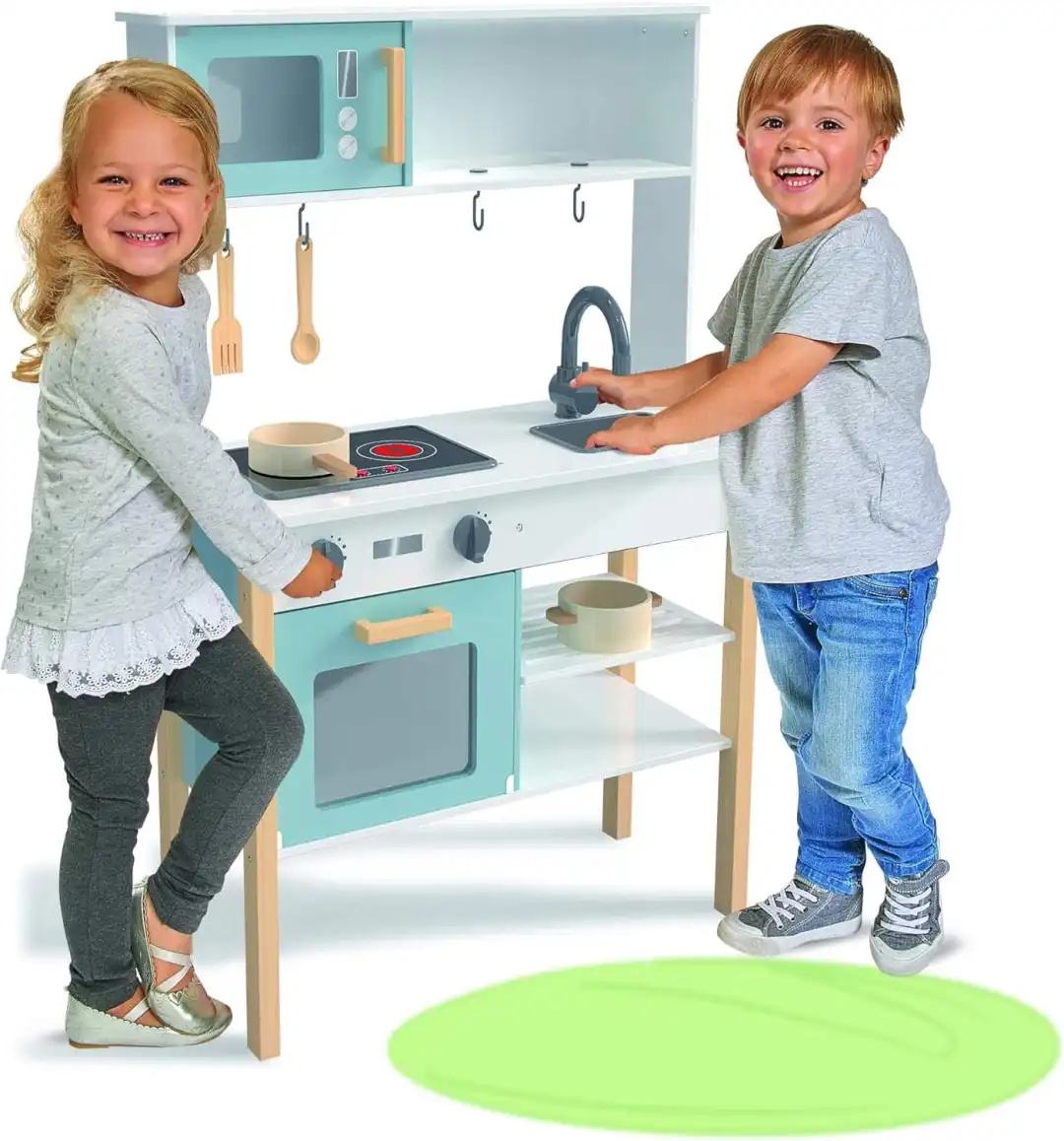 Eichhorn Cucina Giocattolo in legno di Pino 36x70x90 cm Con Luci e Accessori