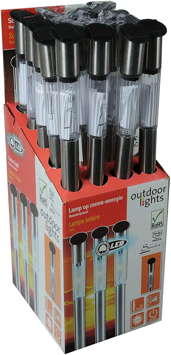 10 X Lampada Lampione Paletto Ricarica Energia Solare da Giardino a Led Giardino