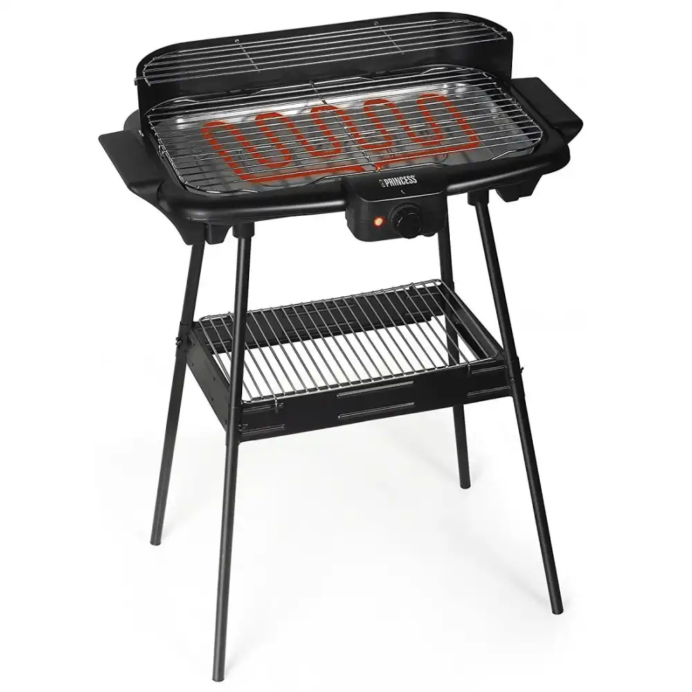 Princess Barbecue Elettrico 2000W Da Giardino e Terrazza Con Sostegno