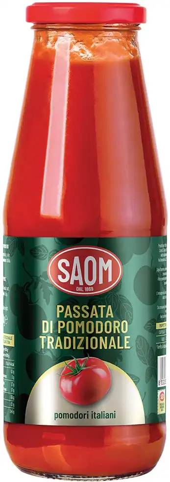 12x Saom Passata di Pomodoro Tradizionale Classica 680gr in Vetro 12x680gr