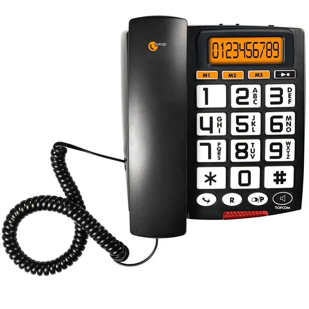 Telefono Con Tasti Grandi Per Anziani Analogico Acustico Display LCD TS-6651