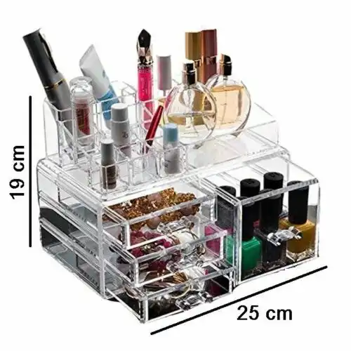Organizer Trucchi Organizzatore Cassettiera Cosmetici 4 Cassetti Portatrucco