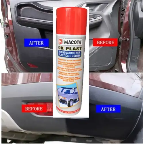 Macota Ok Plast Spray Rinnova Paraurti Plastica Gomma Auto Moto 500ml