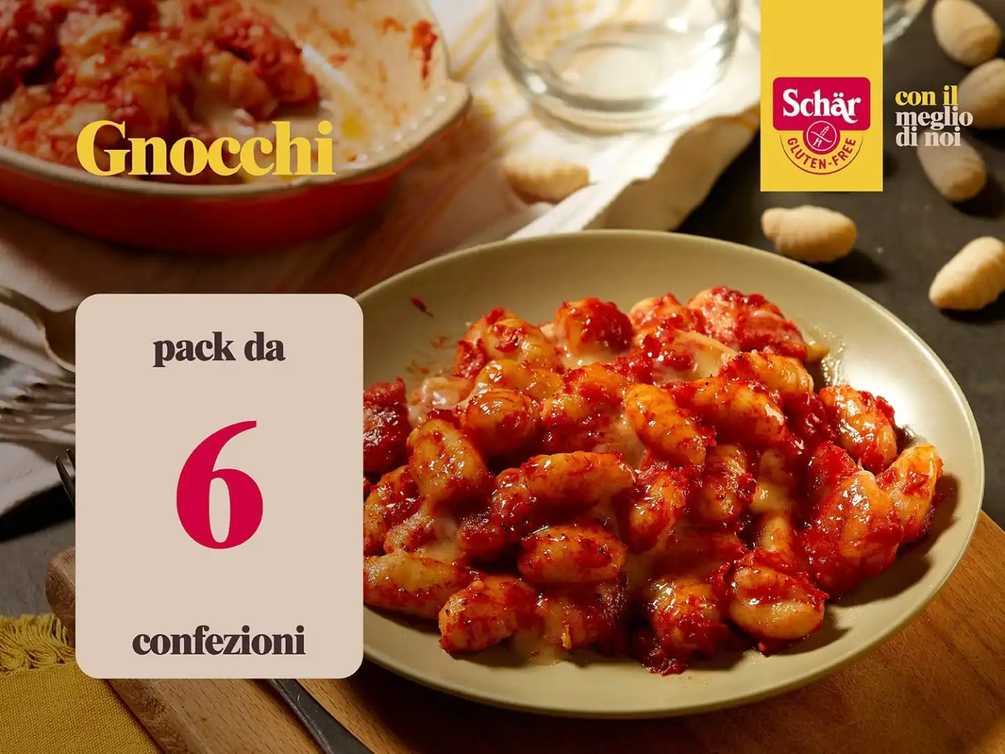 6x Schar Gnocchi di Patate Senza Glutine e Senza Olio di Palma Vegano 6x300gr