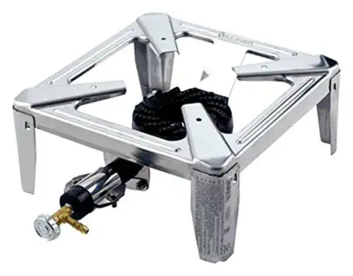 Fornellone Gas Gpl In Acciaio Inox Fornello Con Bruciatore In Ghisa 40x40x19 cm
