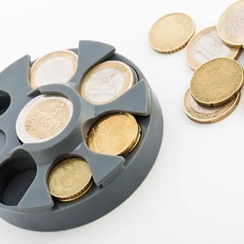 Portamonete porta monete monetine euro spiccioli dividi distributore tascabile