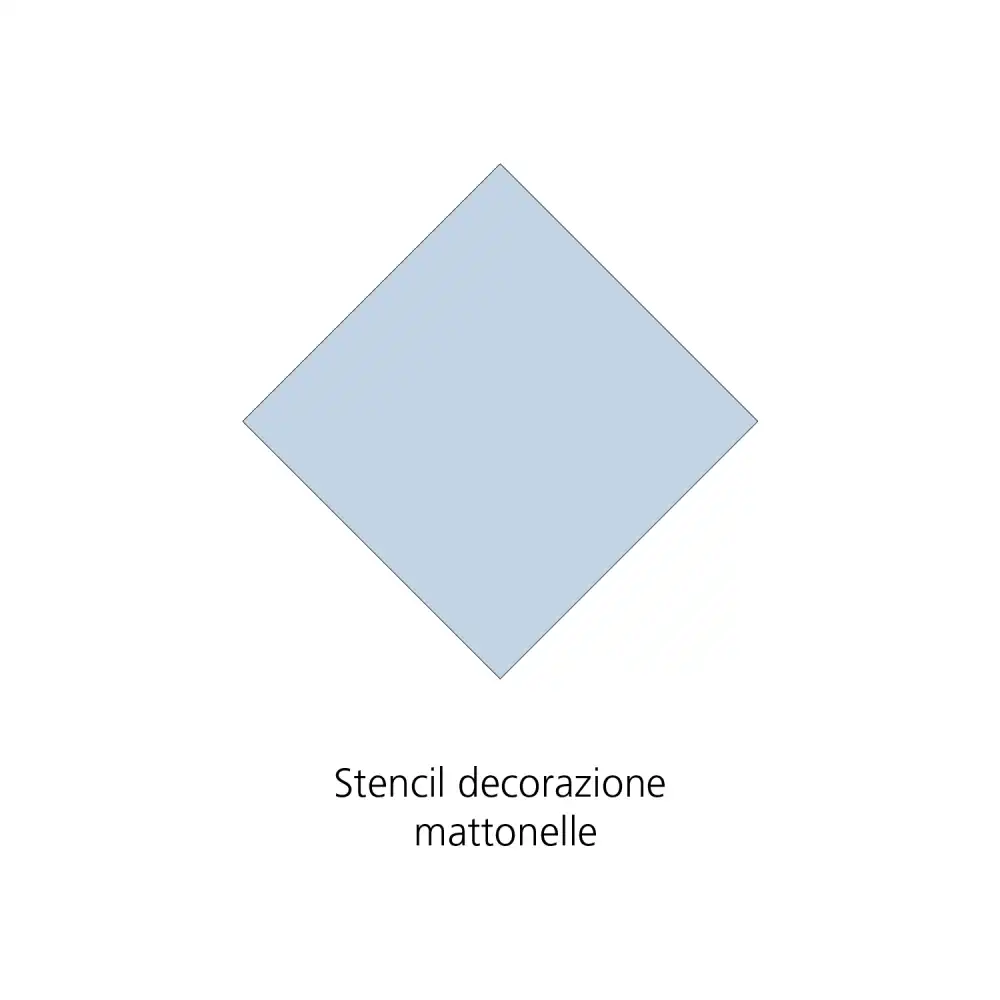 Stencil Effetto Cementine Rombo 25x25Cm Stencil a un Colore Singolo