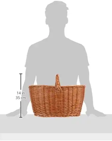 Cesta Cestino Cesto di Vimini Portalegna Ovale Multifunzione 50x35xh35 cm