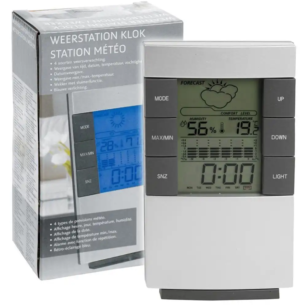 Stazione Meteo Wireless Senza Fili Con Orologio Temperatura Umidita' Meteo Data