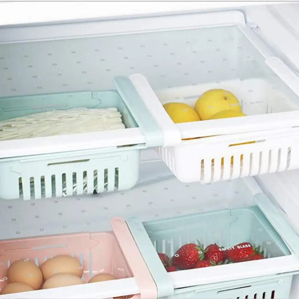 4x Cestino per Frigo Cassettiera Organizer Frigorifero 4pz Salvaspazio