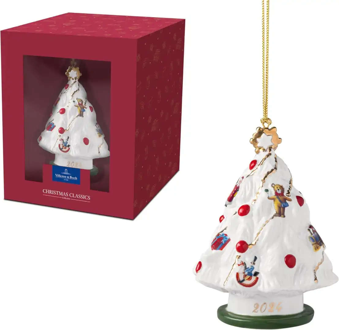 Villeroy & Boch Christmas Classics Addobbo Annuale 2024 Albero 7cm in Porcellana