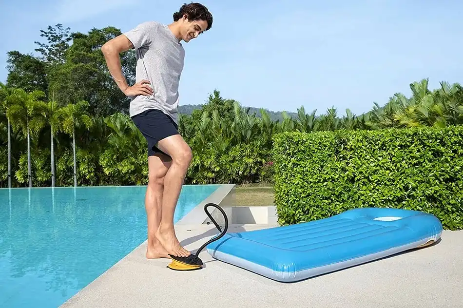 Pompa gonfiatore a pedale 5lt campeggio spiaggia piscina materassini gonfiabili