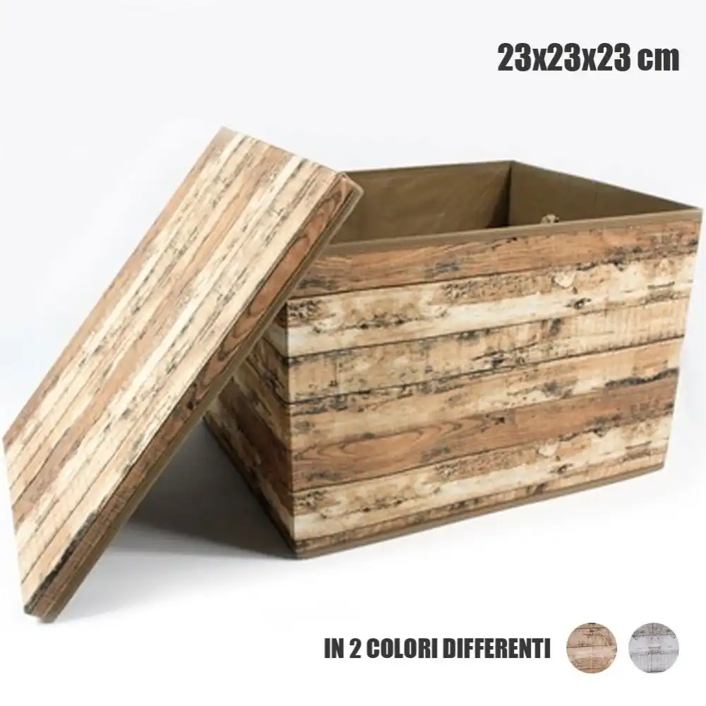 Scatola Contenitore 23x23x23cm Baule Salvaspazio Libri Giochi Biancheria