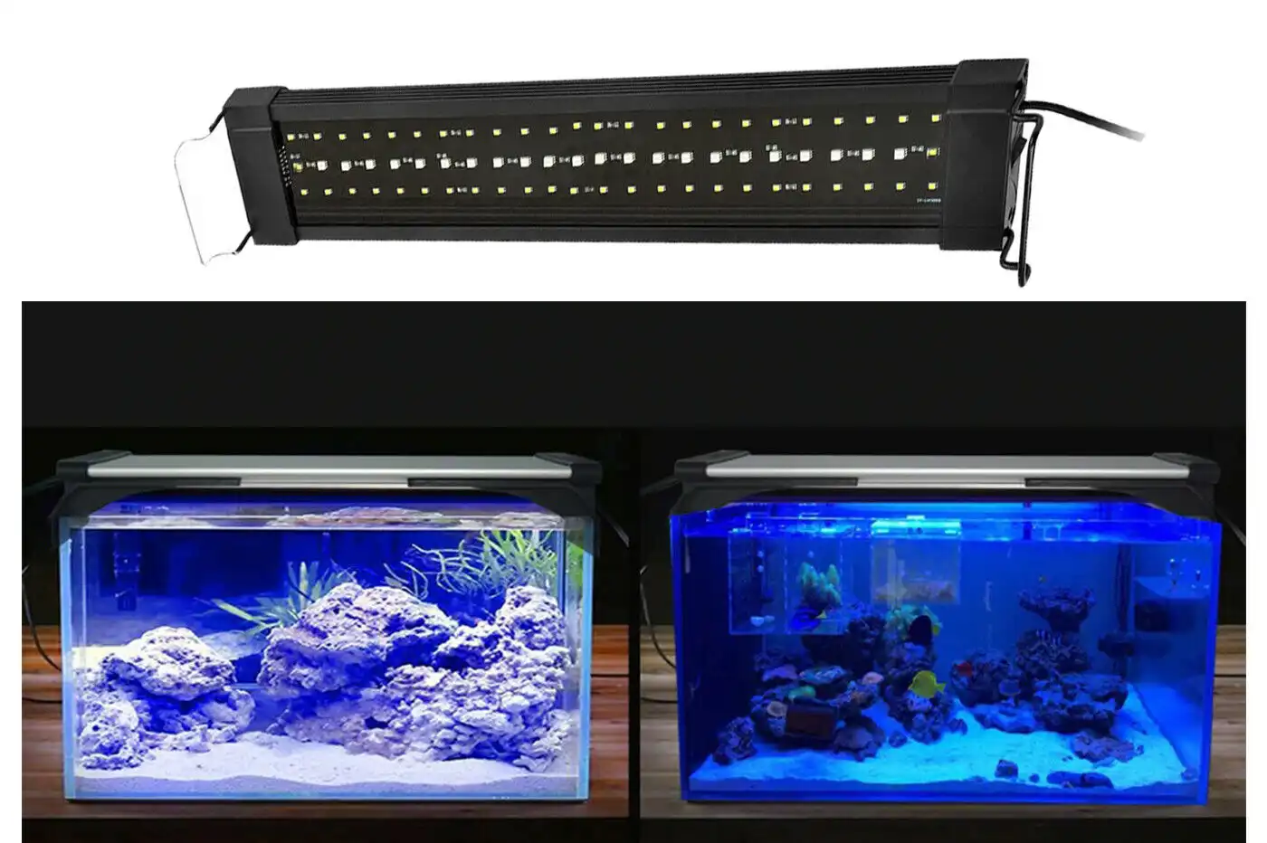 Plafoniera lampada acquario 24 led 5w allungabile da 30 a 45 cm led300 smd