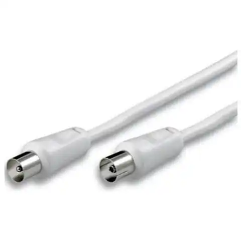 Cavo Antenna per TV Digitale Terrestre Maschio/Femmina 5 metri Bianco LCD HD