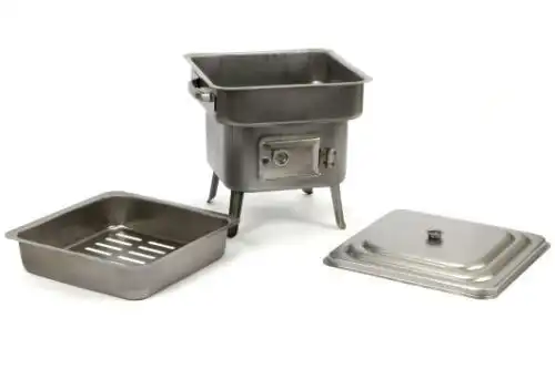 Barbecue Fornacella Quadrata Carbone Carbonella Portatile Con Coperchio 25x25 CM