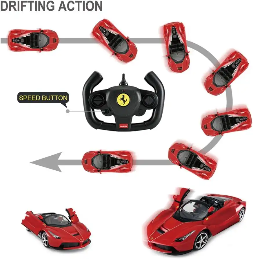Auto Macchina Radiocomandata Modello Ferrari La Ferrarti Aperta Scala 1:14