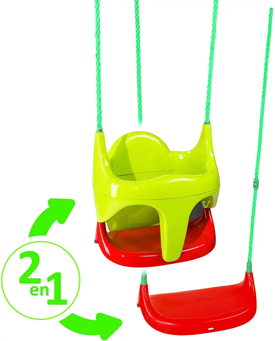 Smoby Seggiolino Evolutivo 2 in 1 Per Altalene e Dondoli 18 Mesi + Corde Incluse