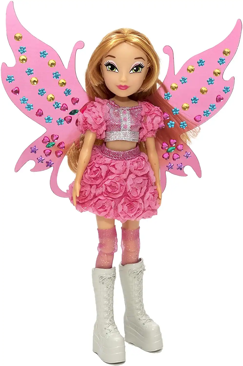 Bambola Fashion Doll 23cm Winx Bling The Wings Flora con ali e Pinzetta Eta' 4+