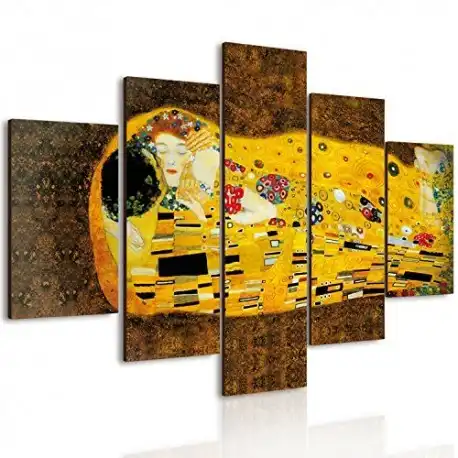 Lupia Vogue Quadro Multipannello Il Bacio di Klimt in Legno Multicolore 66x115cm