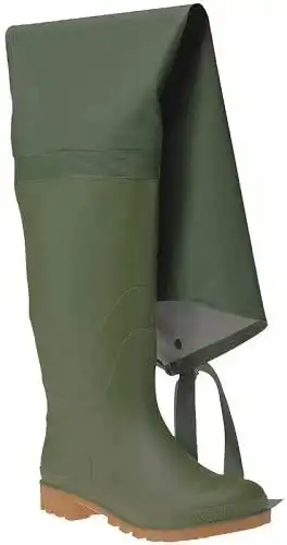 Stivali Professionali di Gomma Modello TuttaCoscia Senza Puntale Verde 44