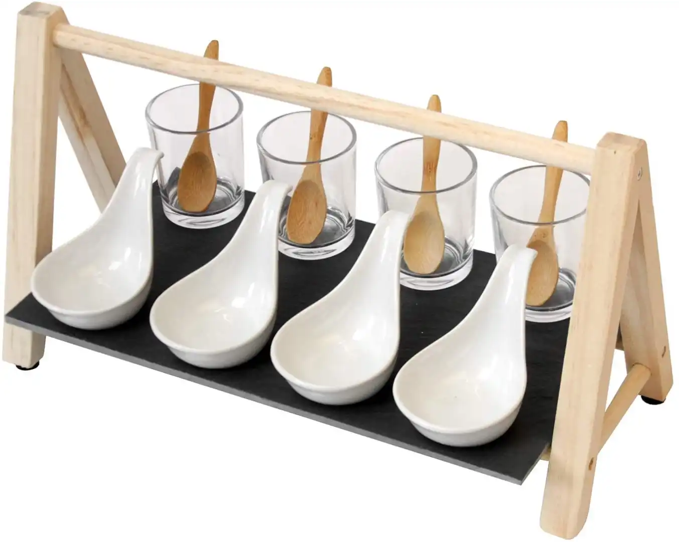 Set 13pz Aperitivo Alpina Vassoio Per Antipasti con Tazzine Ciotole e Cucchiaini