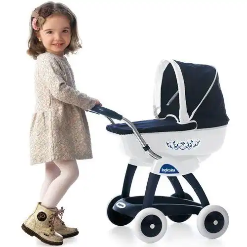 Smoby Inglesina Carrozzina Baby Blu Per Bambino Alta 55cm Con Cappottina