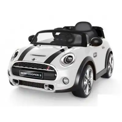 Auto Elettrica Per Bambini Mini Cooper S 12V Bianca Con Telecomando Parentale