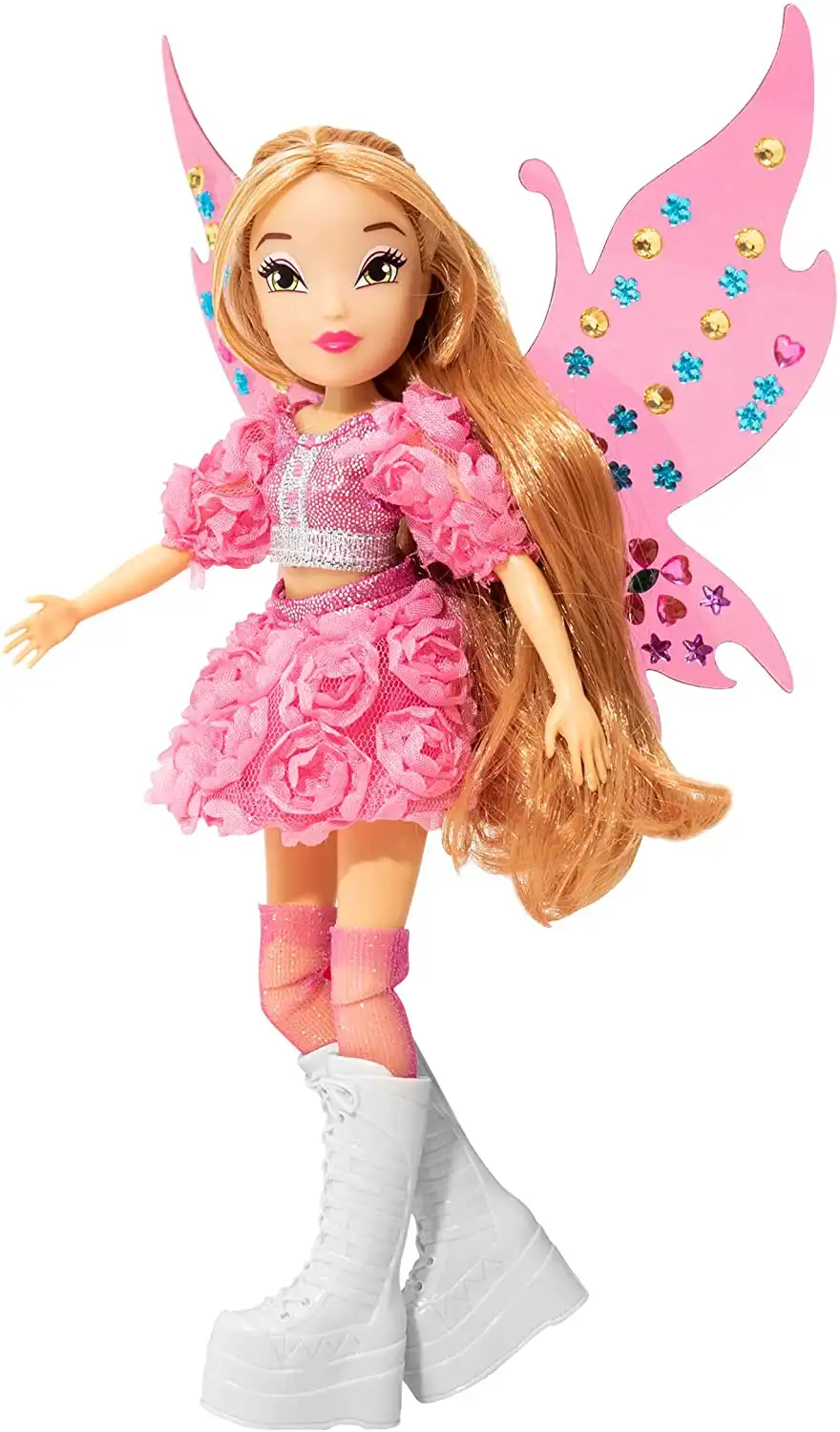 Bambola Fashion Doll 23cm Winx Bling The Wings Flora con ali e Pinzetta Eta' 4+