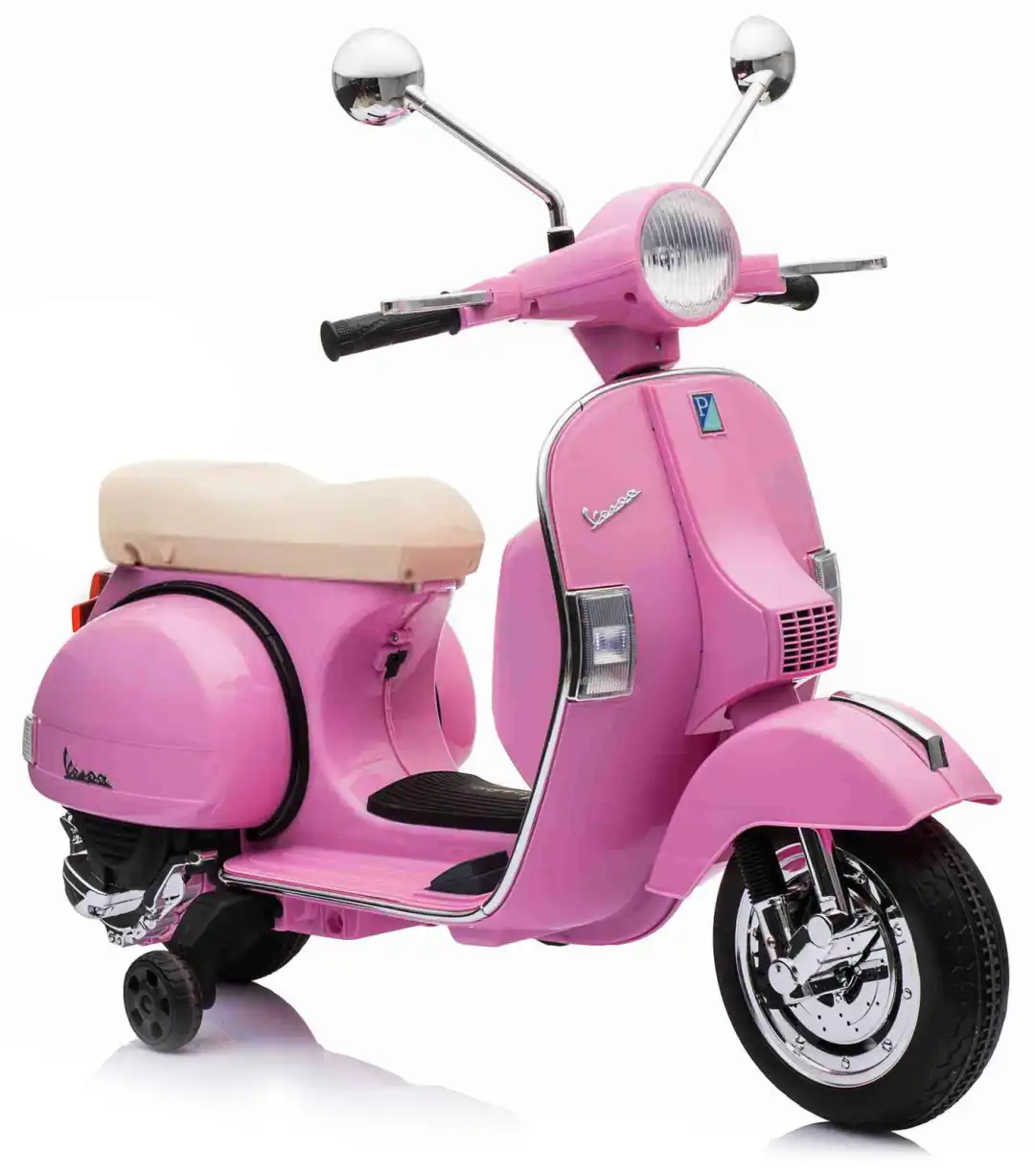 Moto Motorino Per Bambini Vespa Piaggio Px 150 Con Luci e Suoni 12V Rosa